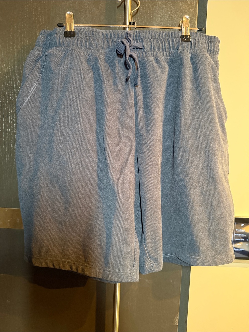Jachs Men's Slate Blue Terry Drawstring Athletic Shorts